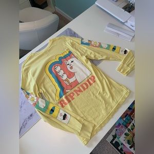 Pastel Rip N Dip Cat Graphic Long Sleeve Tee